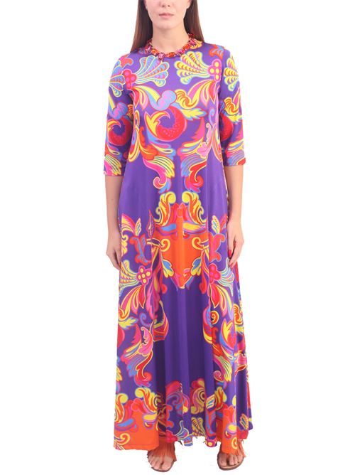 Vestito lungo in jersey a fantasia Laboratorio Capri | TRAGARAGHIRIGOROVIOLA